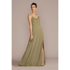 David's Bridal Olive Green Maxi Dress